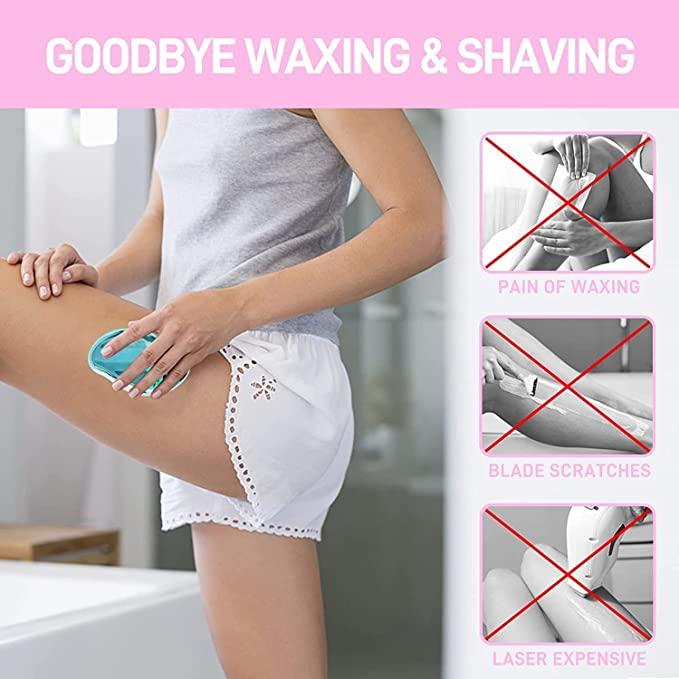 FLETIX Crystal Hair Eraser Stone, Painless Magic Crystal Hair Remover for Women Men, Hair Removal Eraser Exfoliator Tool for Arms Legs Back Bikini Body Any Part