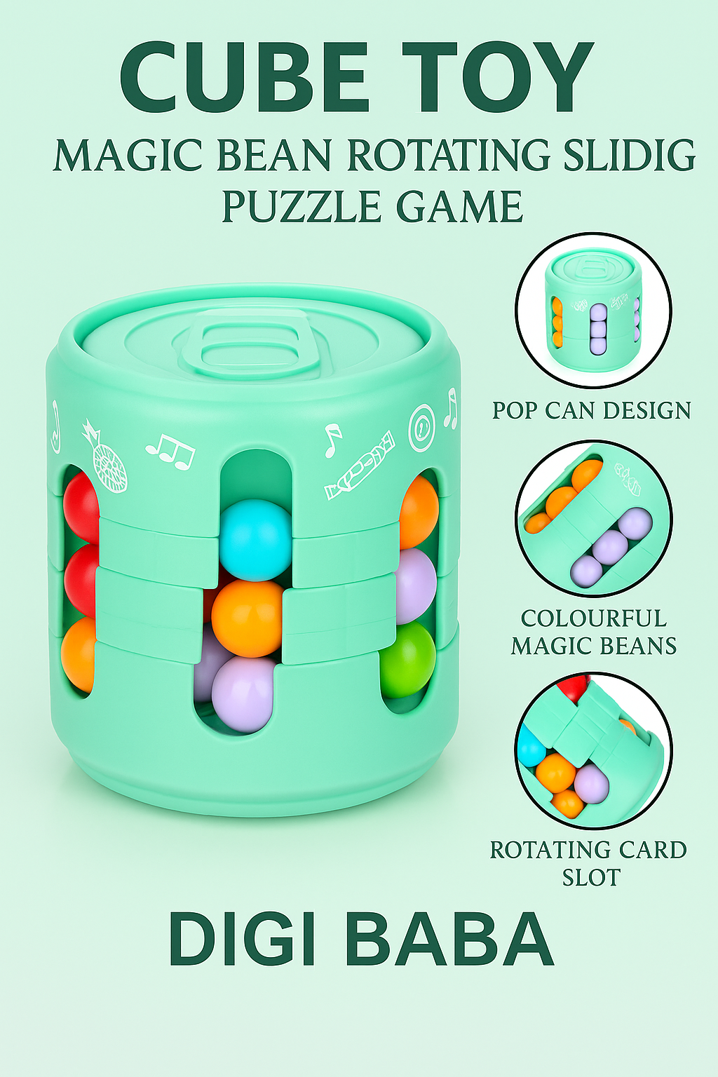 Magic Bean Rotating Sliding Puzzle Fidget Spinner
